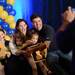 Michigan fans Lani and Spencer Preis, of Atlanta, pose for a photograph with their three young daughters after the Michigan Alumni Association pep rally at the Renaissance Atlanta Waverly Hotel in Atlanta on Friday, April 5, 2015. Melanie Maxwell I AnnArbor.com